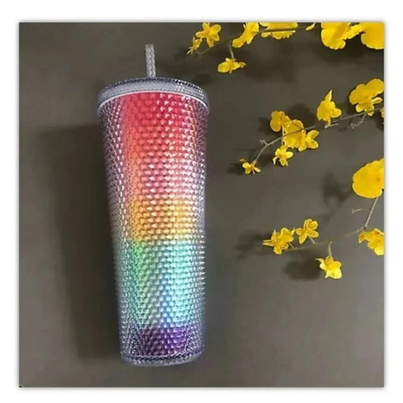 Starbucks 2020 Rainbow Pride Studded Bling 24 Ounce Tumbler Cold Cup LGTBQ - Picture 6 of 7